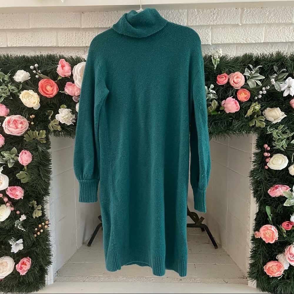 J Crew Supersoft Sweater Dress in Jade Sz XS